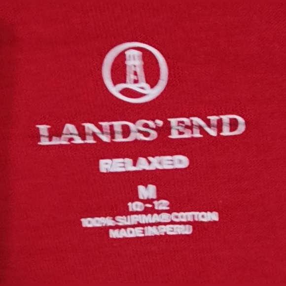 Lands' End Crew Neck Long Sleeve T-Shirt Top Women's Size Medium (10-12) - Picture 2 of 4